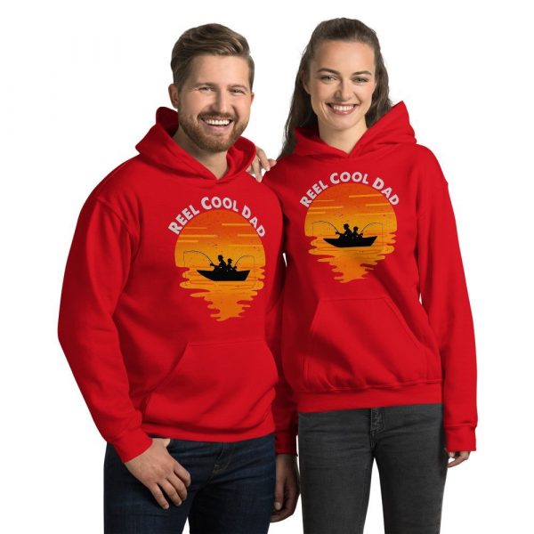 Mens Retro Reel Cool Dad Fishing Daddy Vintage Fathers Day Gift  Unisex Hoodie