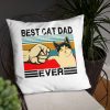 Best Cat Dad Ever  Funny Cat Daddy Father Day Gift Basic Pillow