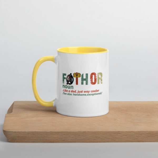 fathor dad and son,Retro Fathor  Mug with Color Inside