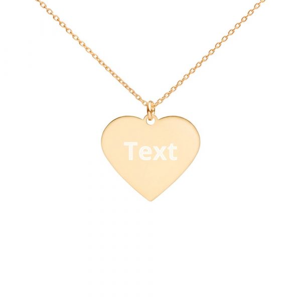 Customized Engraved Silver Heart Necklace Necklace Customized Name Engraved Silver Heart Necklace