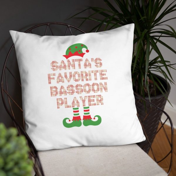 Santa's Favorite Bassoon Player Funny Christmas Gift Basic Pillow