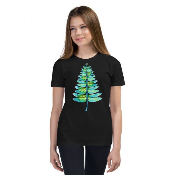 Christmas insect Lover Xmas Dragonfly Christmas Tree Youth Short Sleeve T-Shirt