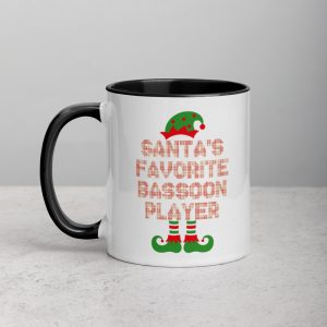 Santa's Favorite Bassoon Player Funny Christmas Gift Mug with Color Inside