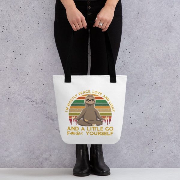 Namast'ay Away From Me - Sunset Sloth Yoga Tote bag