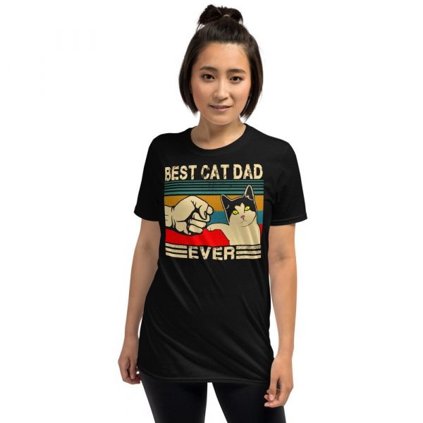 Best Cat Dad Ever  Funny Cat Daddy Father Day Gift Short-Sleeve Unisex T-Shirt