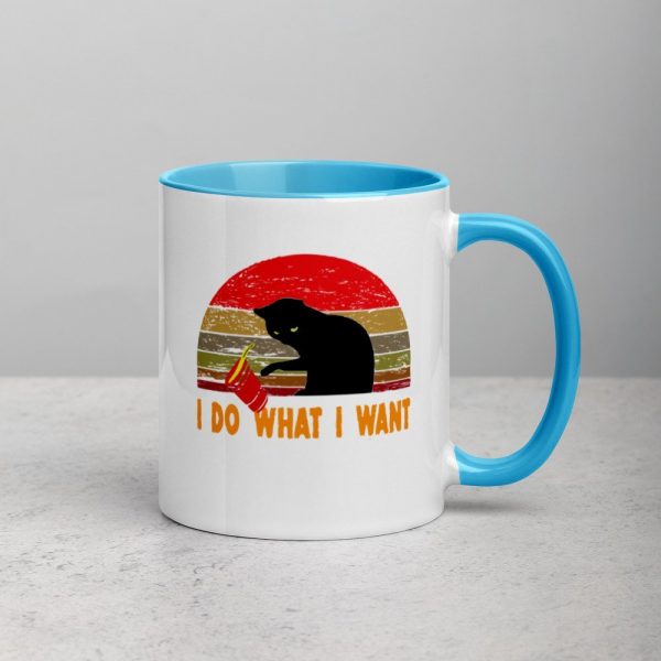 I Do What I Want cat lover Mug with Color Inside