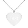 Customized Engraved Silver Heart Necklace Necklace Customized Name Engraved Silver Heart Necklace