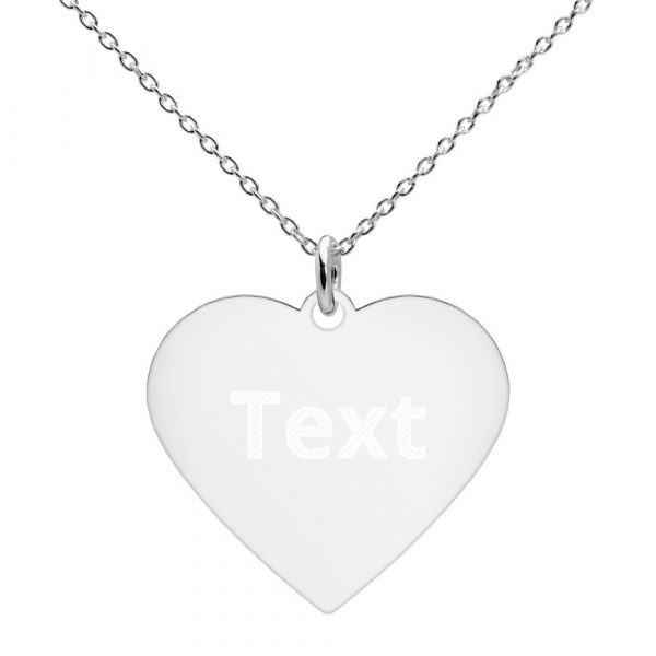 Customized Engraved Silver Heart Necklace Necklace Customized Name Engraved Silver Heart Necklace