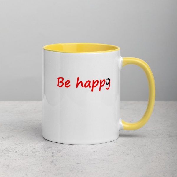 Be Happy Smiley Mug with Color Inside