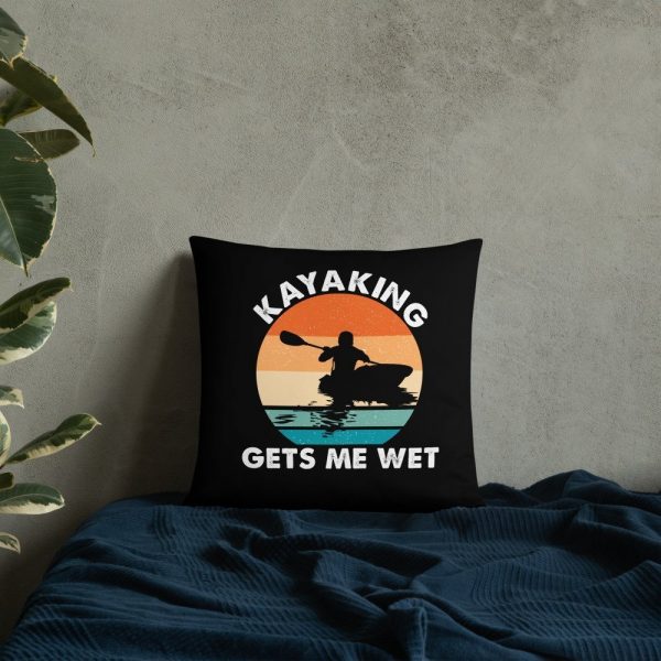 Kayaking Gets Me Wet Funny Kayak Tee Christmas,Birthday Gift Basic Pillow