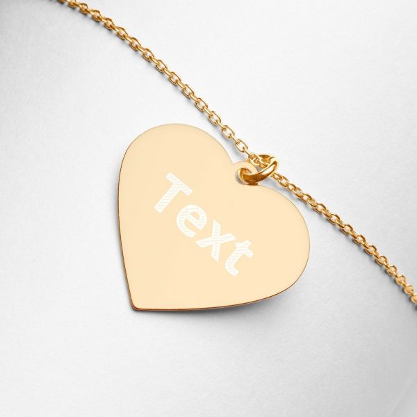 Customized Engraved Silver Heart Necklace Necklace Customized Name Engraved Silver Heart Necklace