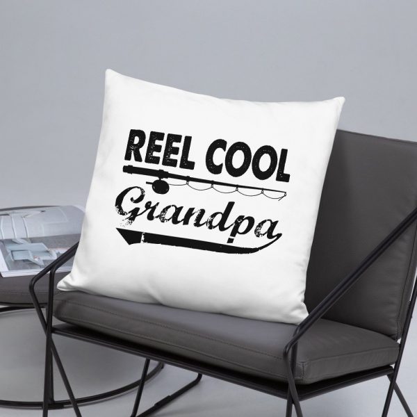 Fishing Reel Cool Grandpa T-Shirt Father's Day Gifts Father Love Fishing Granpa's Birthday Gift Ideas Basic Pillow