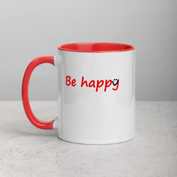 Be Happy Smiley Mug with Color Inside