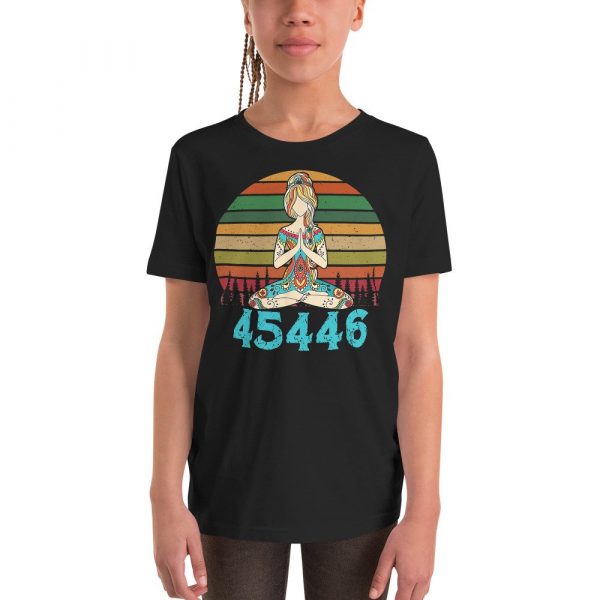 45446 Beige AF 45% against 45 Yoga Namaste Youth Short Sleeve T-Shirt