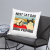 Best Cat Dad Ever  Funny Cat Daddy Father Day Gift Basic Pillow
