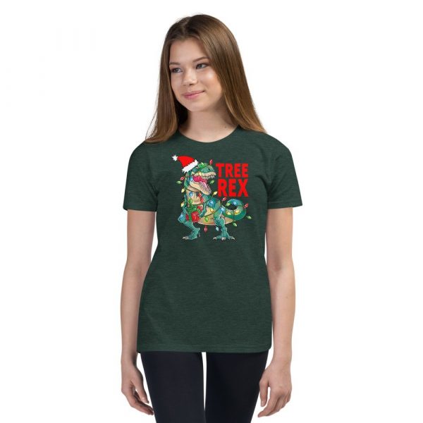 Christmas Dinosaur Tree Rex Pajamas , Tree Rex, T-Rex , Xmas Gifts Youth Short Sleeve T-Shirt