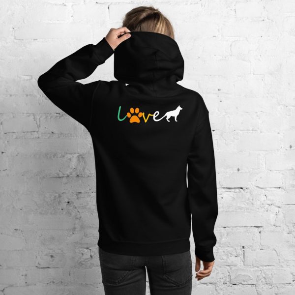 Love Blue Heeler Gift Red Australian Cattle Dog Paw Print Unisex Hoodie