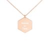 Customized Engraved Silver Hexagon Necklace Necklace Customized Name Engraved Silver Hexagon Necklace