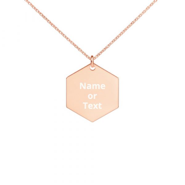 Customized Engraved Silver Hexagon Necklace Necklace Customized Name Engraved Silver Hexagon Necklace