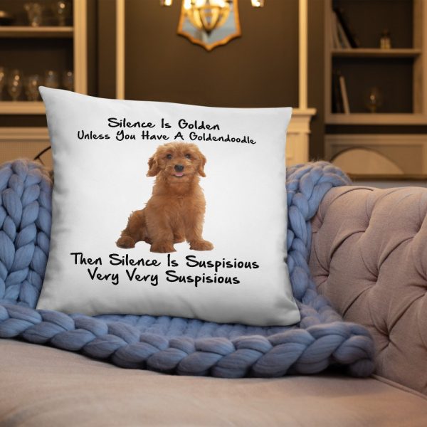 Silence Is Golden Unless You Have A Goldendoodle Funny Basic Pillow