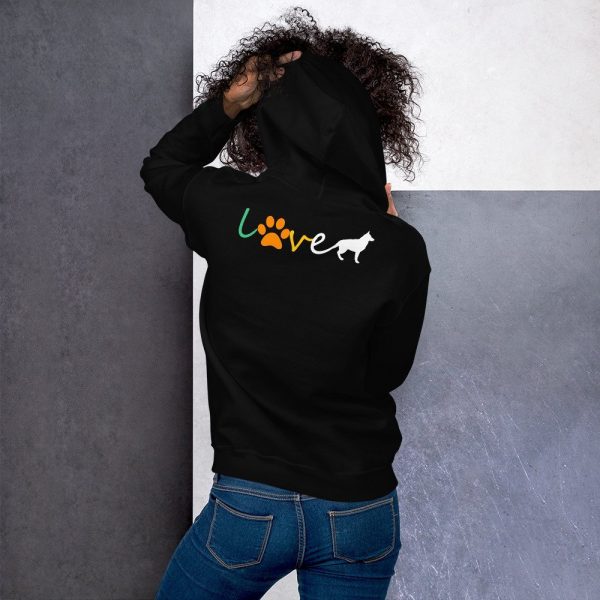 Love Blue Heeler Gift Red Australian Cattle Dog Paw Print Unisex Hoodie