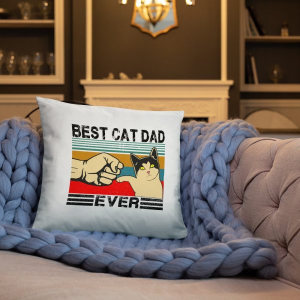 Best Cat Dad Ever  Funny Cat Daddy Father Day Gift Basic Pillow