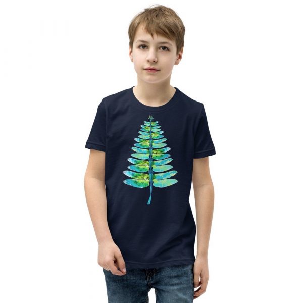 Christmas insect Lover Xmas Dragonfly Christmas Tree Youth Short Sleeve T-Shirt