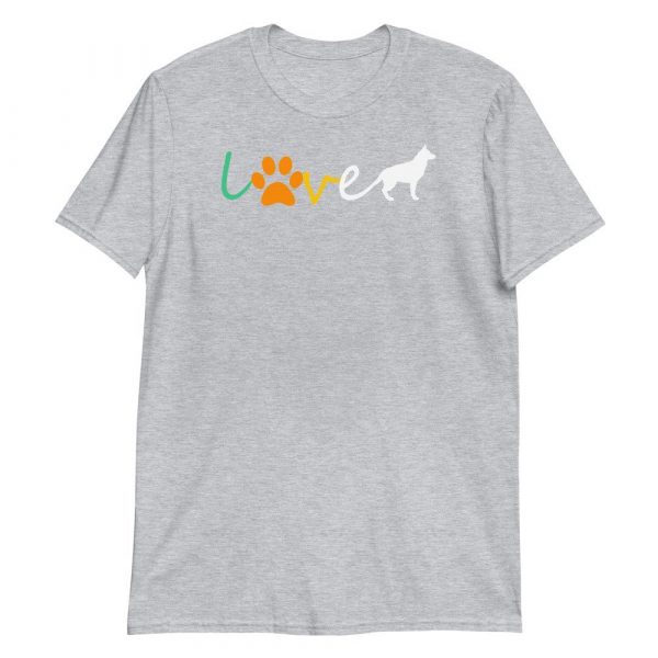 Love Blue Heeler Gift Red Australian Cattle Dog Paw Print Short-Sleeve Unisex T-Shirt