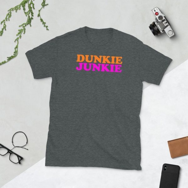 Dunkie Junkie Love Funny Coffee Sayings Novelty Gift Funny Short-Sleeve Unisex T-Shirt