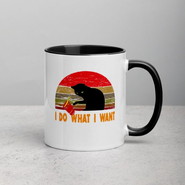 I Do What I Want cat lover Mug with Color Inside
