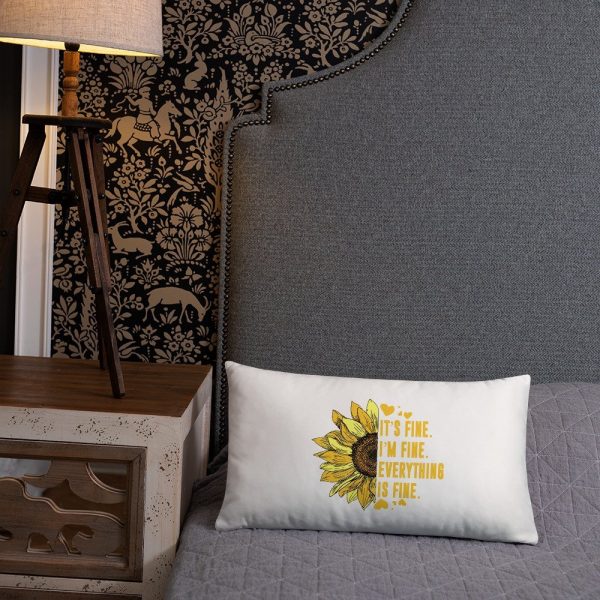 Its Fine Im-Fine-Everythings Fine For Women Sunflower Gift Basic Pillow