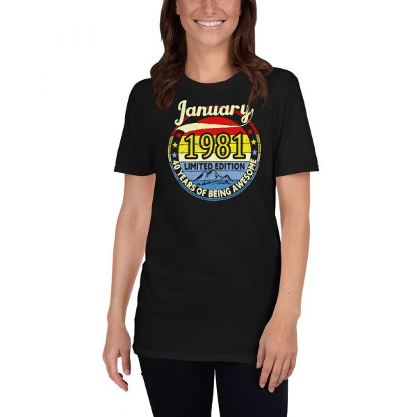 Vintage Retro January 1981 40th Birthday Gift 40 Years Old Short-Sleeve Unisex T-Shirt