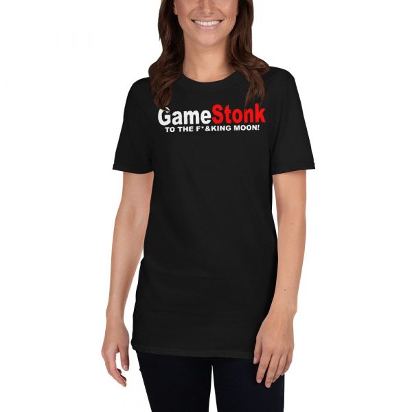 Gamestonk to the F'ing Moon Gamestick Stop Game Stonk GME Short-Sleeve Unisex T-Shirt