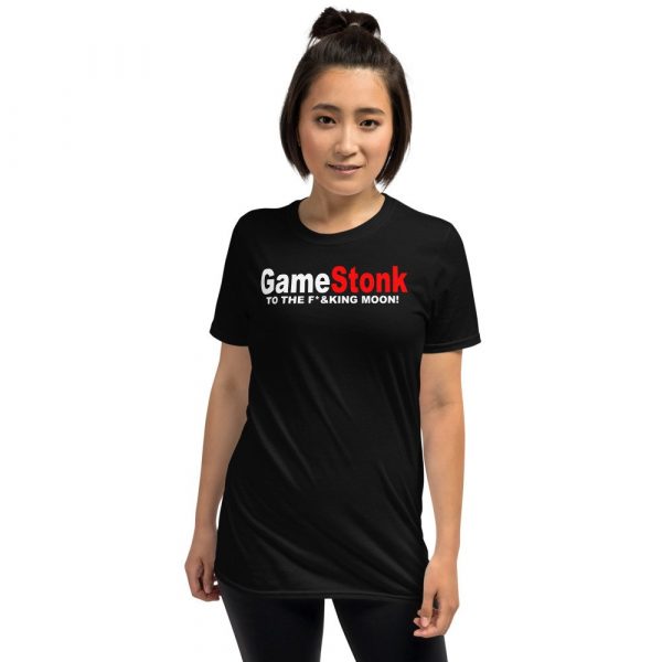 Gamestonk to the F'ing Moon Gamestick Stop Game Stonk GME Short-Sleeve Unisex T-Shirt