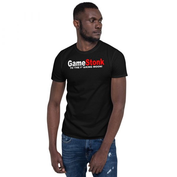 Gamestonk to the F'ing Moon Gamestick Stop Game Stonk GME Short-Sleeve Unisex T-Shirt