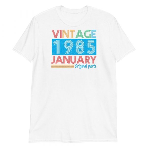 Vintage January 1985 36 Year Old 1985 Birthday Gifts Short-Sleeve Unisex T-Shirt