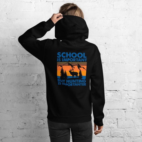 School Is Important But Hunting Is Importanter Deer Vintage Unisex Hoodie