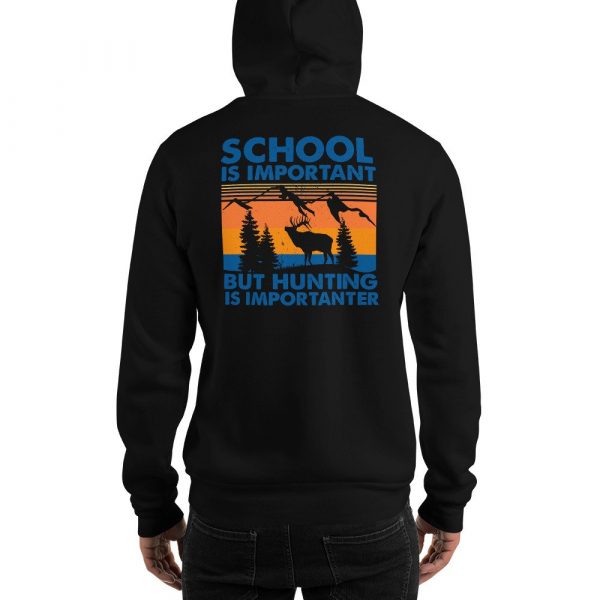 School Is Important But Hunting Is Importanter Deer Vintage Unisex Hoodie