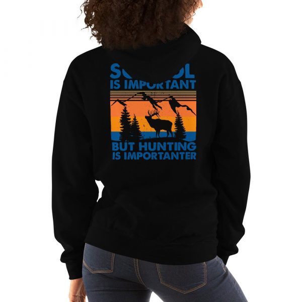 School Is Important But Hunting Is Importanter Deer Vintage Unisex Hoodie