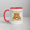Don’t Bother Me Right Meow – Coffee Cat Humor Mug with Color Inside