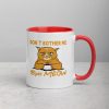 Don’t Bother Me Right Meow – Coffee Cat Humor Mug with Color Inside