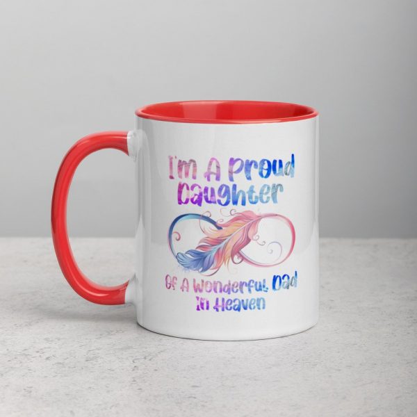 I’m A Proud Daughter Of A Wonderful Dad In Heaven Gifts Mug with Color Inside