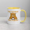 Don’t Bother Me Right Meow – Coffee Cat Humor Mug with Color Inside