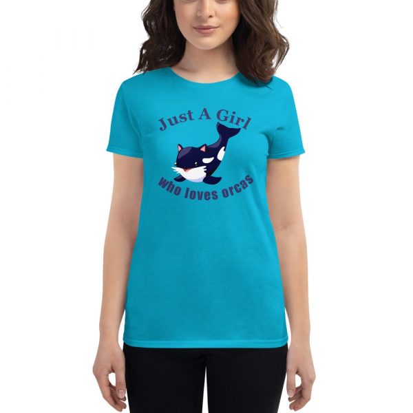Just A Girl Who Loves Orcas Cute Killer Whales Gift Women's short sleeve t-shirt