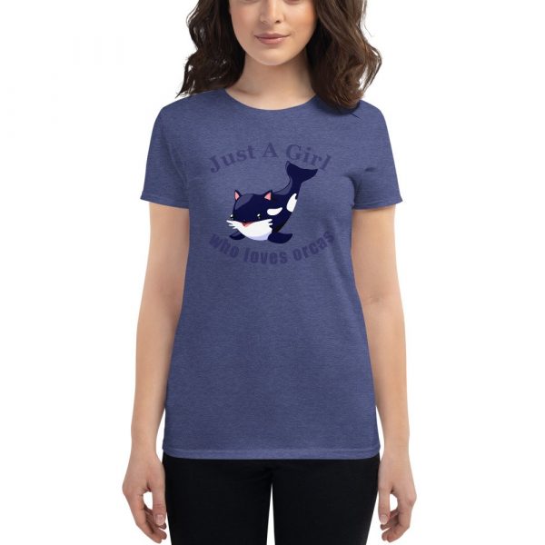 Just A Girl Who Loves Orcas Cute Killer Whales Gift Women's short sleeve t-shirt