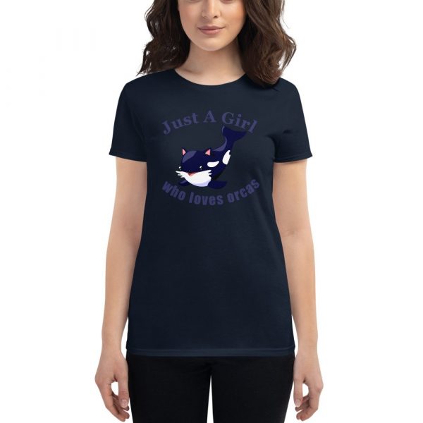 Just A Girl Who Loves Orcas Cute Killer Whales Gift Women's short sleeve t-shirt