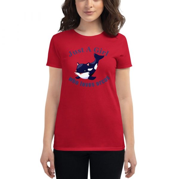 Just A Girl Who Loves Orcas Cute Killer Whales Gift Women's short sleeve t-shirt