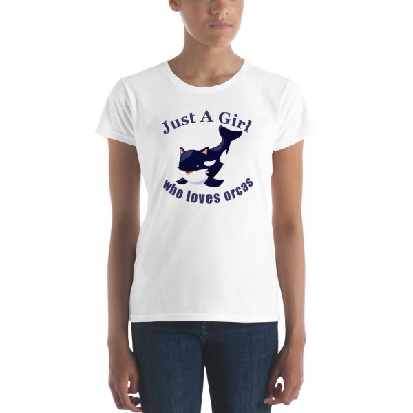 Just A Girl Who Loves Orcas Cute Killer Whales Gift Women's short sleeve t-shirt