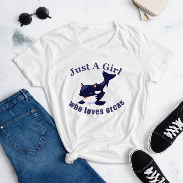 Just A Girl Who Loves Orcas Cute Killer Whales Gift Women's short sleeve t-shirt