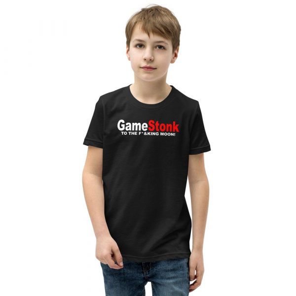 Gamestonk to the F’ing Moon Gamestick Stop Game Stonk GME  Youth Short Sleeve T-Shirt